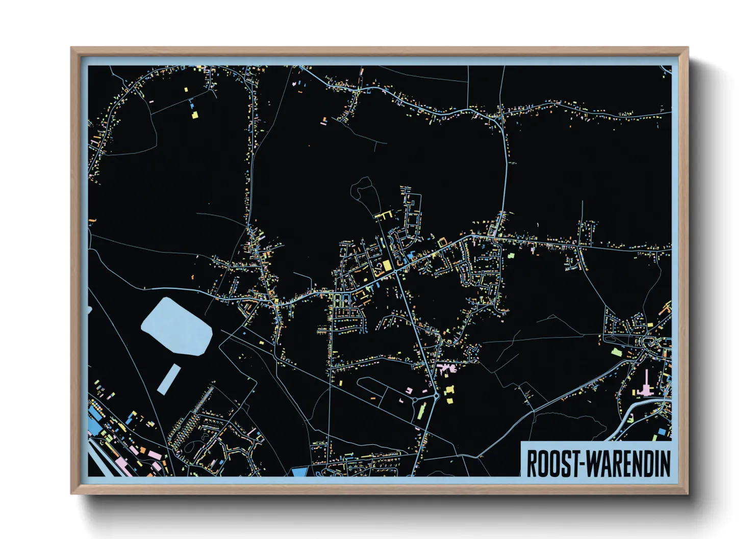 Une affiche de carte sur Roost-Warendin