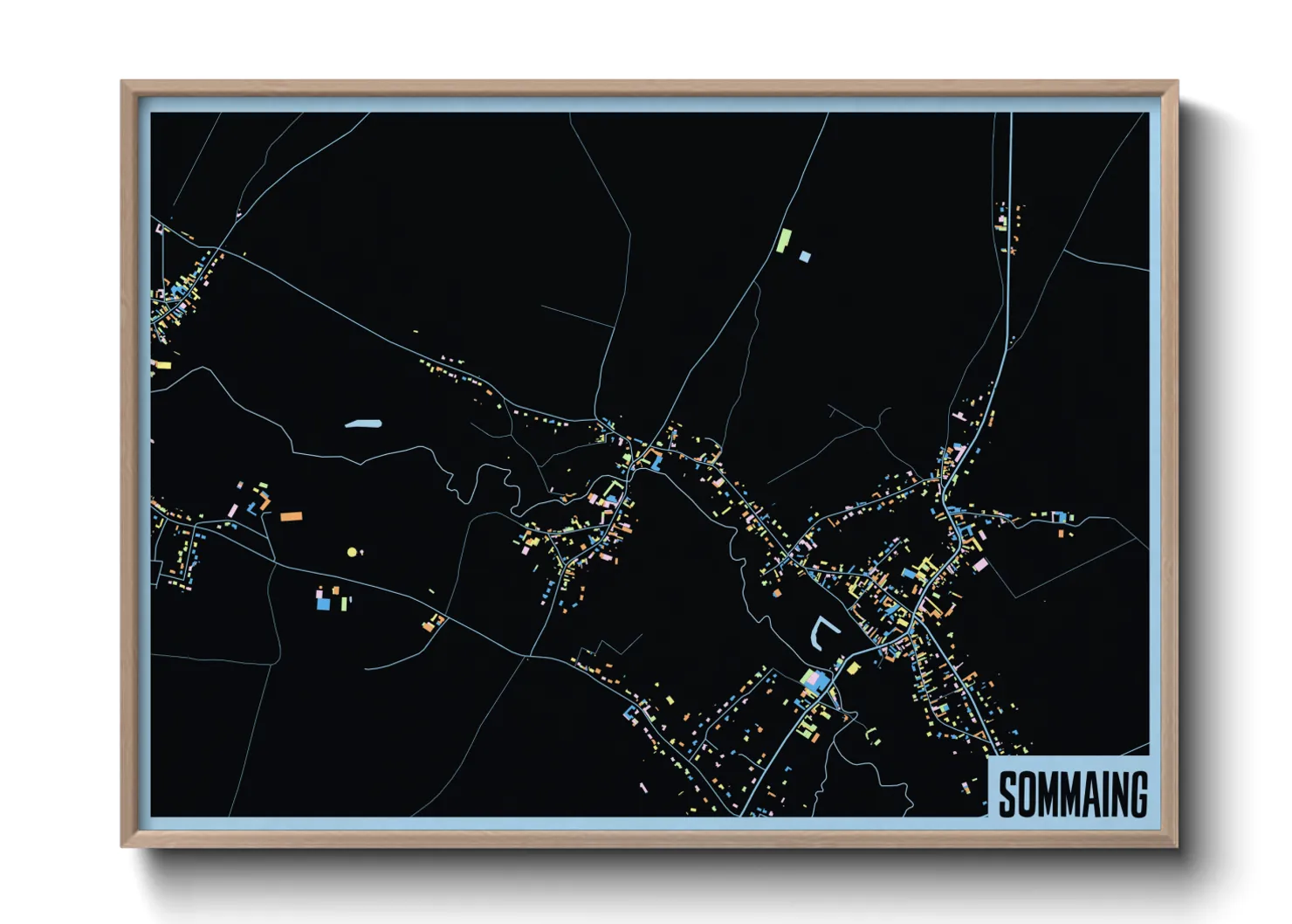 Une affiche de carte sur Sommaing