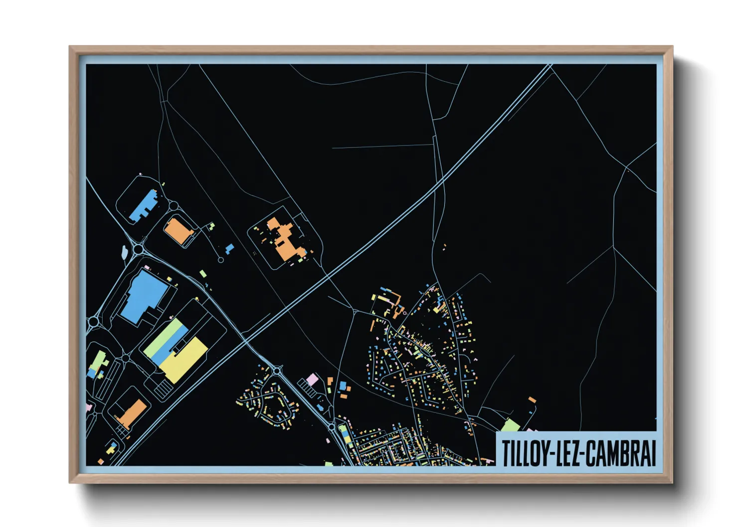 Une affiche de carte sur Tilloy-lez-Cambrai