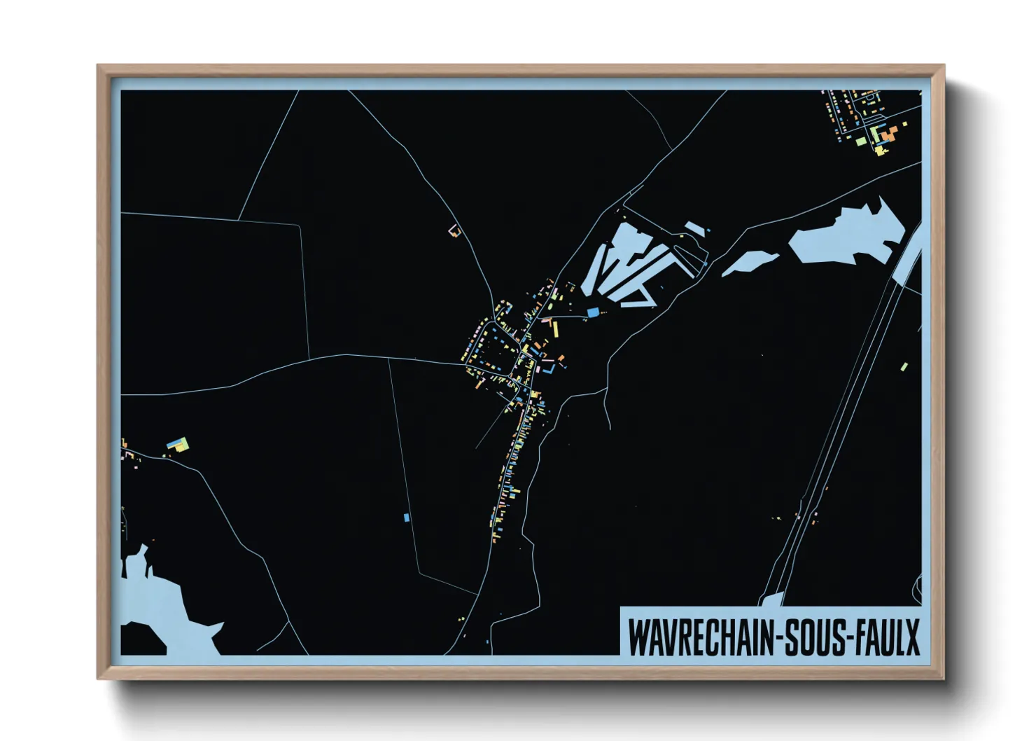 Une affiche de carte sur Wavrechain-sous-Faulx