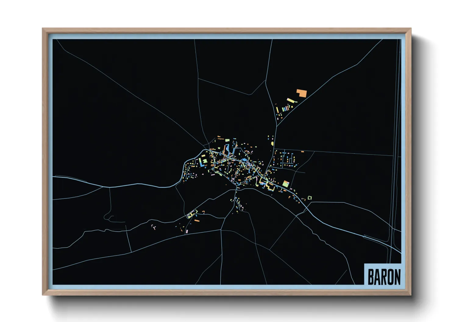 Une affiche de carte sur Baron