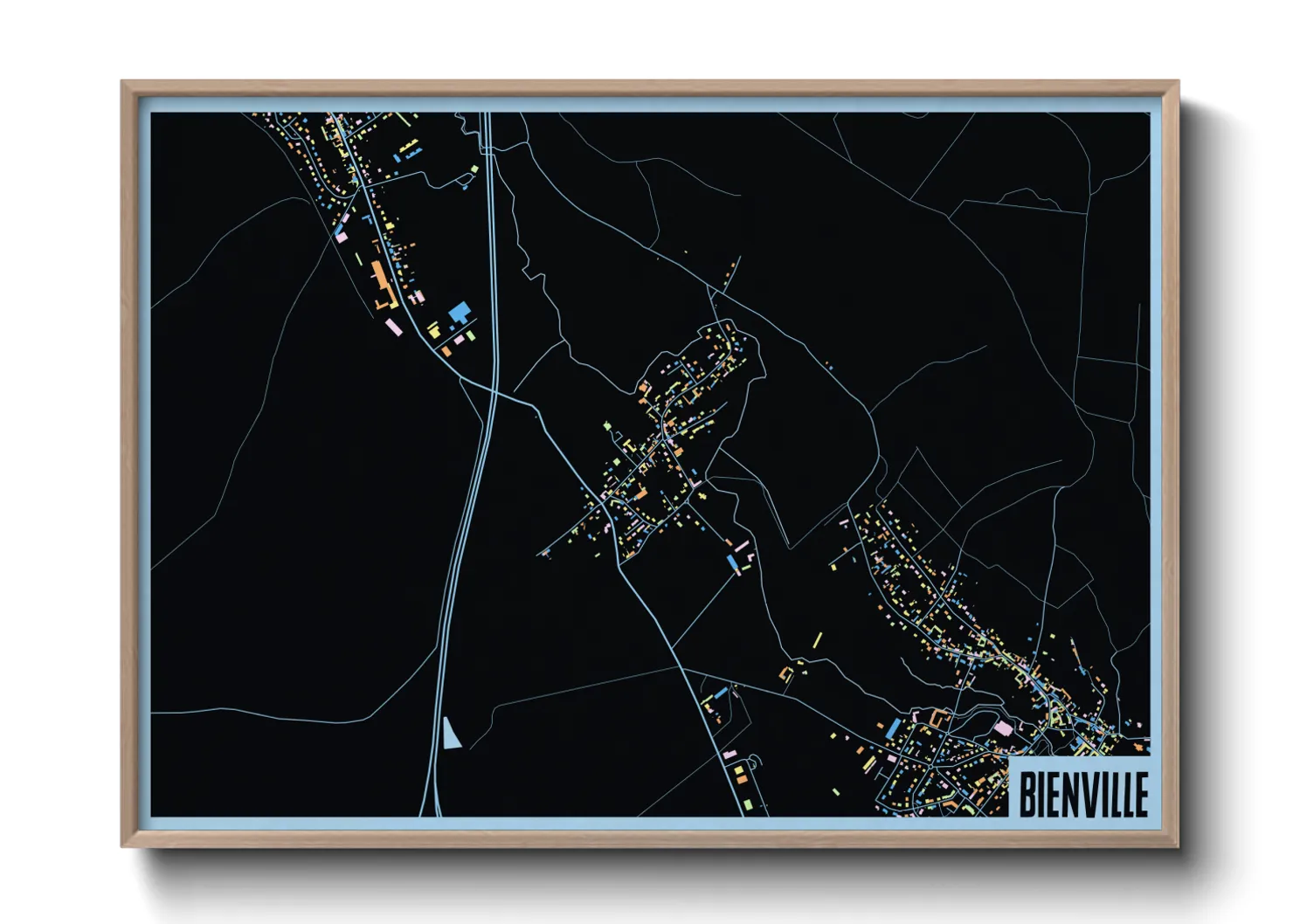 Une affiche de carte sur Bienville