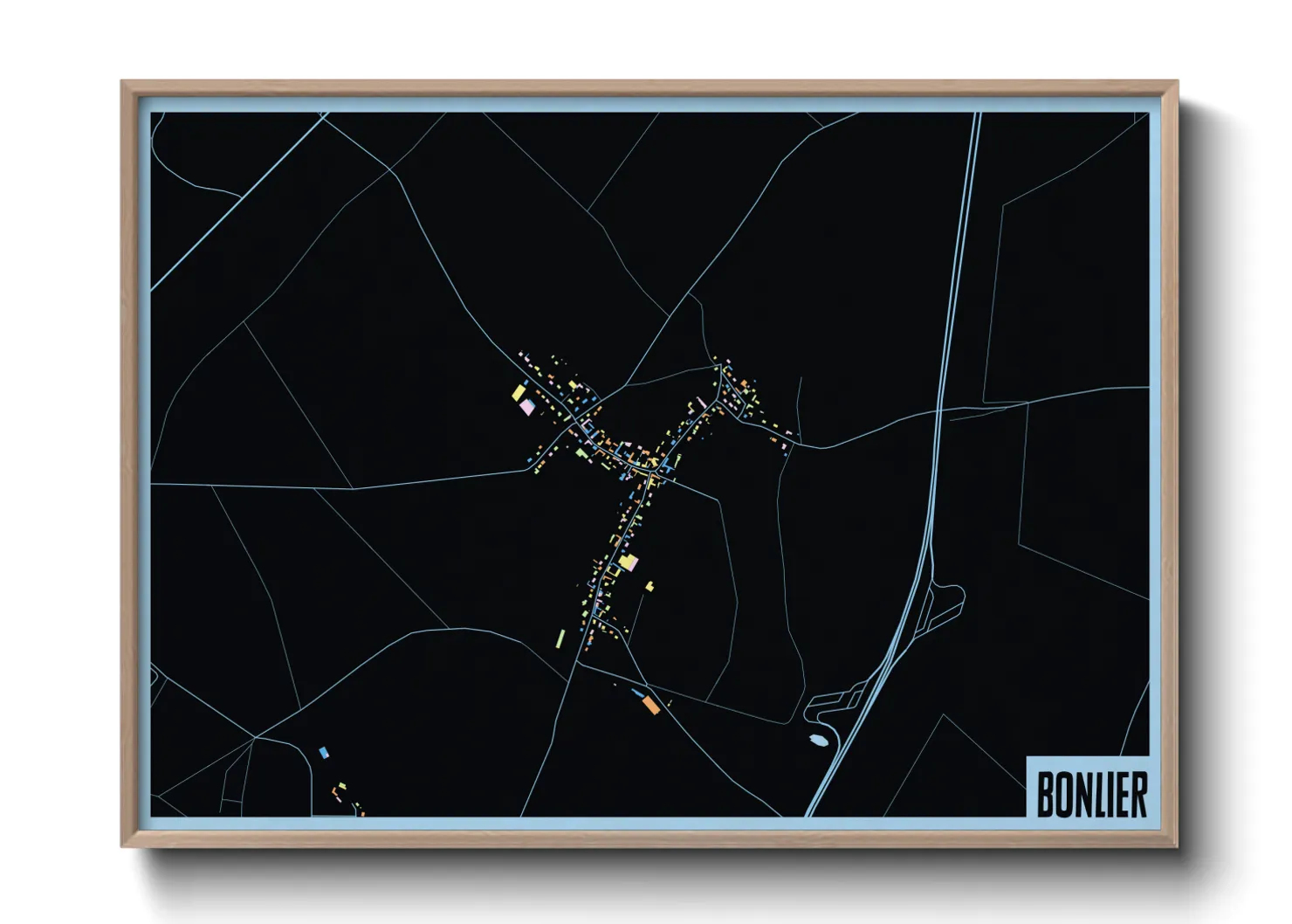 Une affiche de carte sur Bonlier