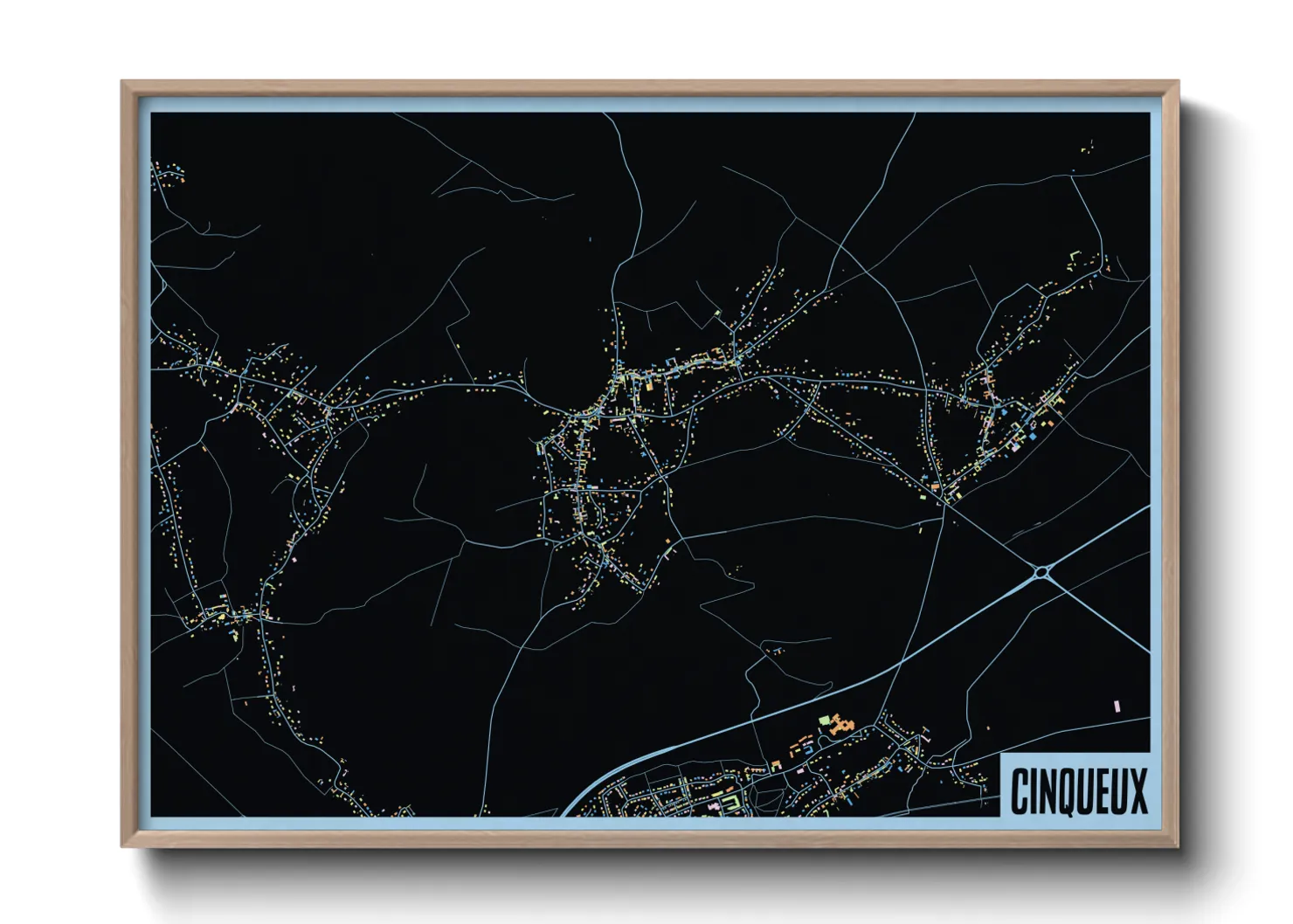 Une affiche de carte sur Cinqueux