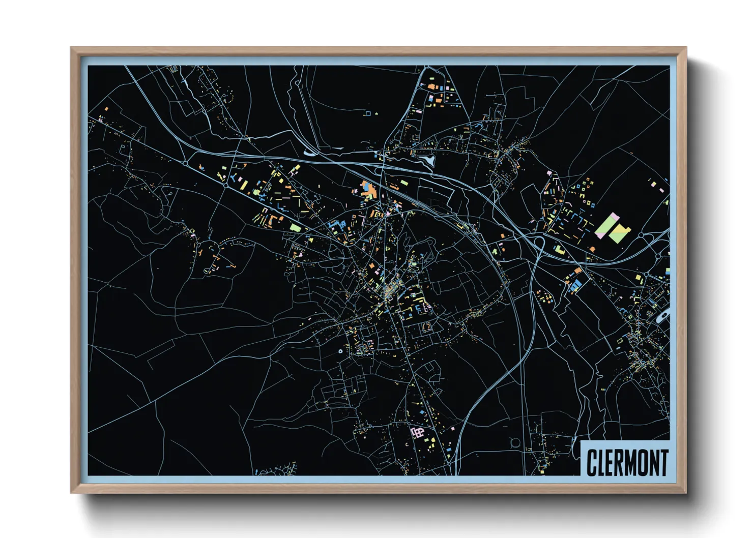 Une affiche de carte sur Clermont