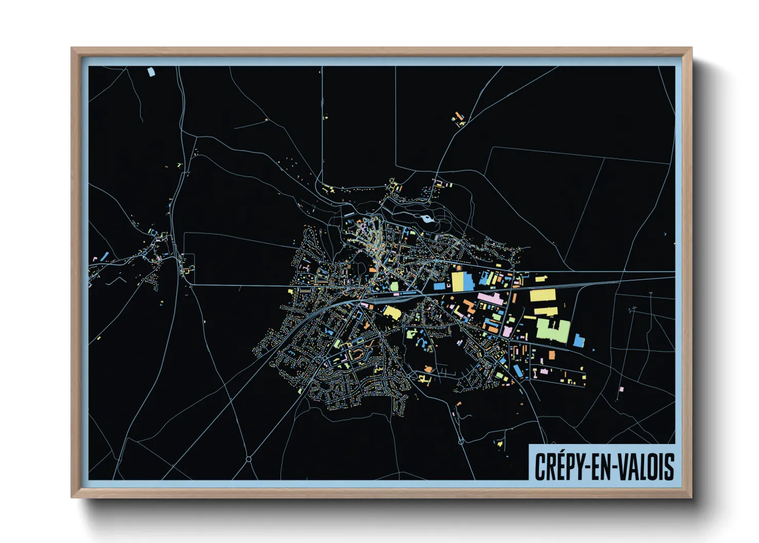 Une affiche de carte sur Crépy-en-Valois