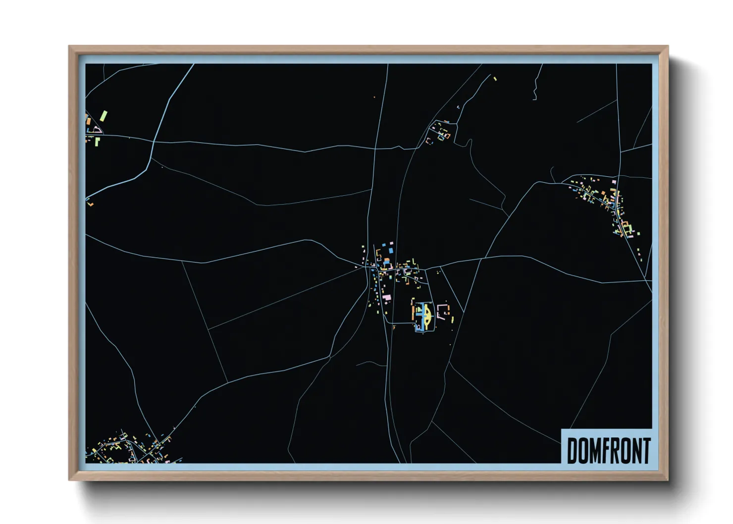 Une affiche de carte sur Domfront