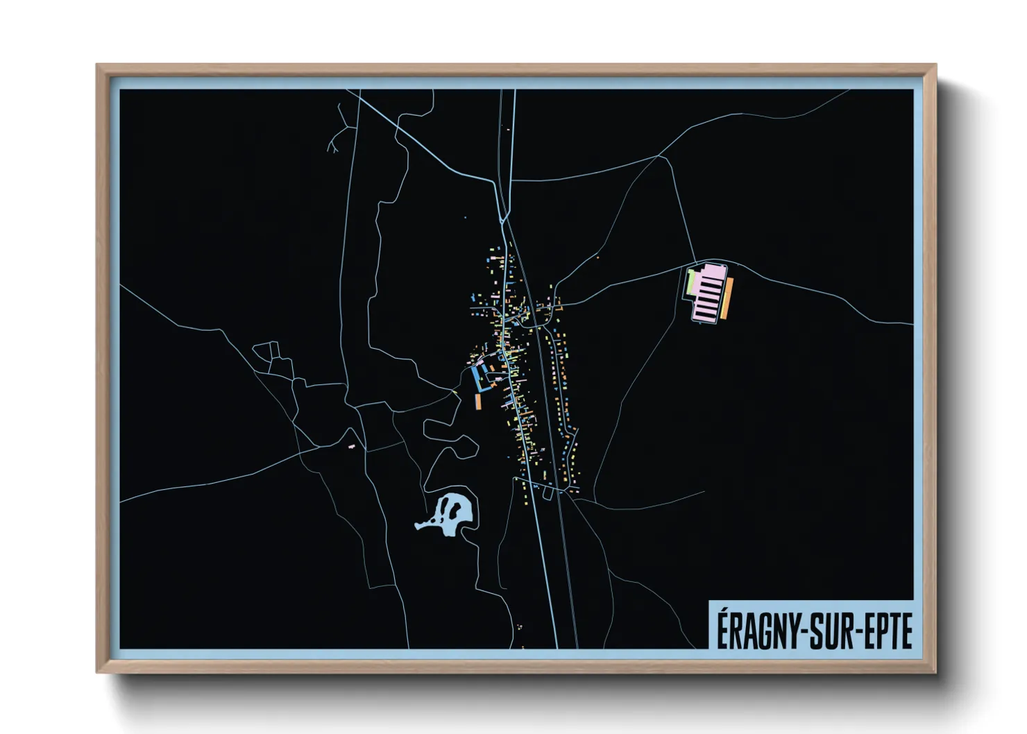 Une affiche de carte sur Éragny-sur-Epte