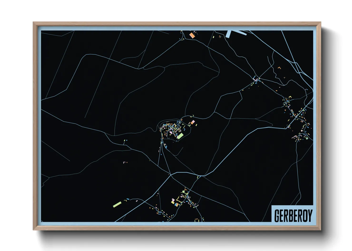 Une affiche de carte sur Gerberoy