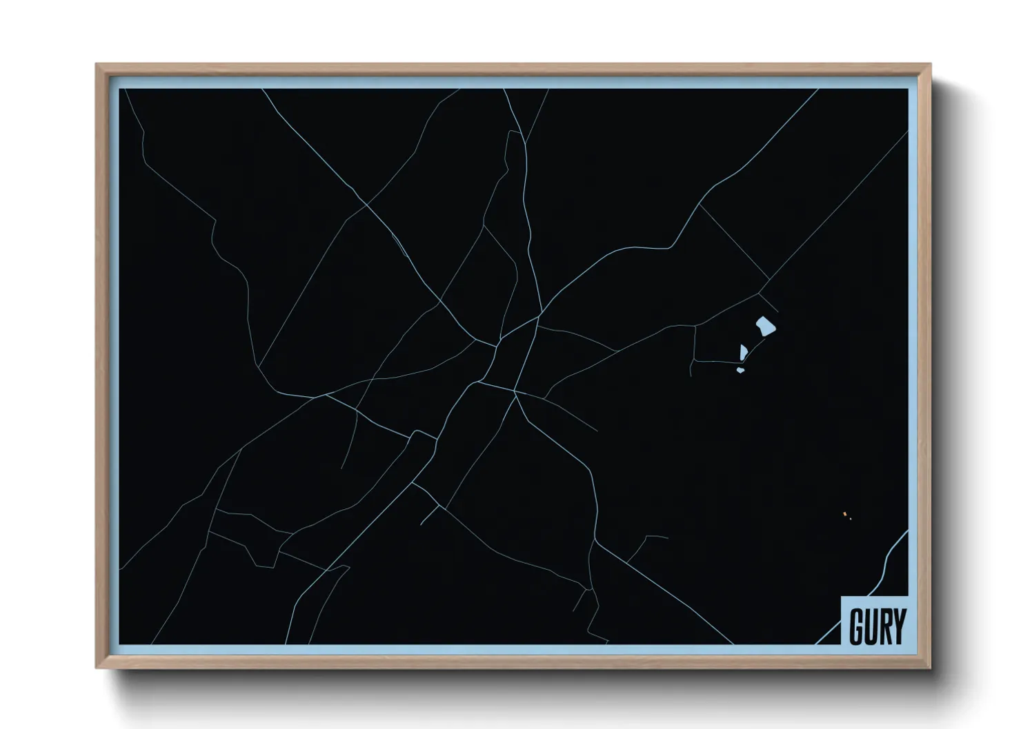 Une affiche de carte sur Gury