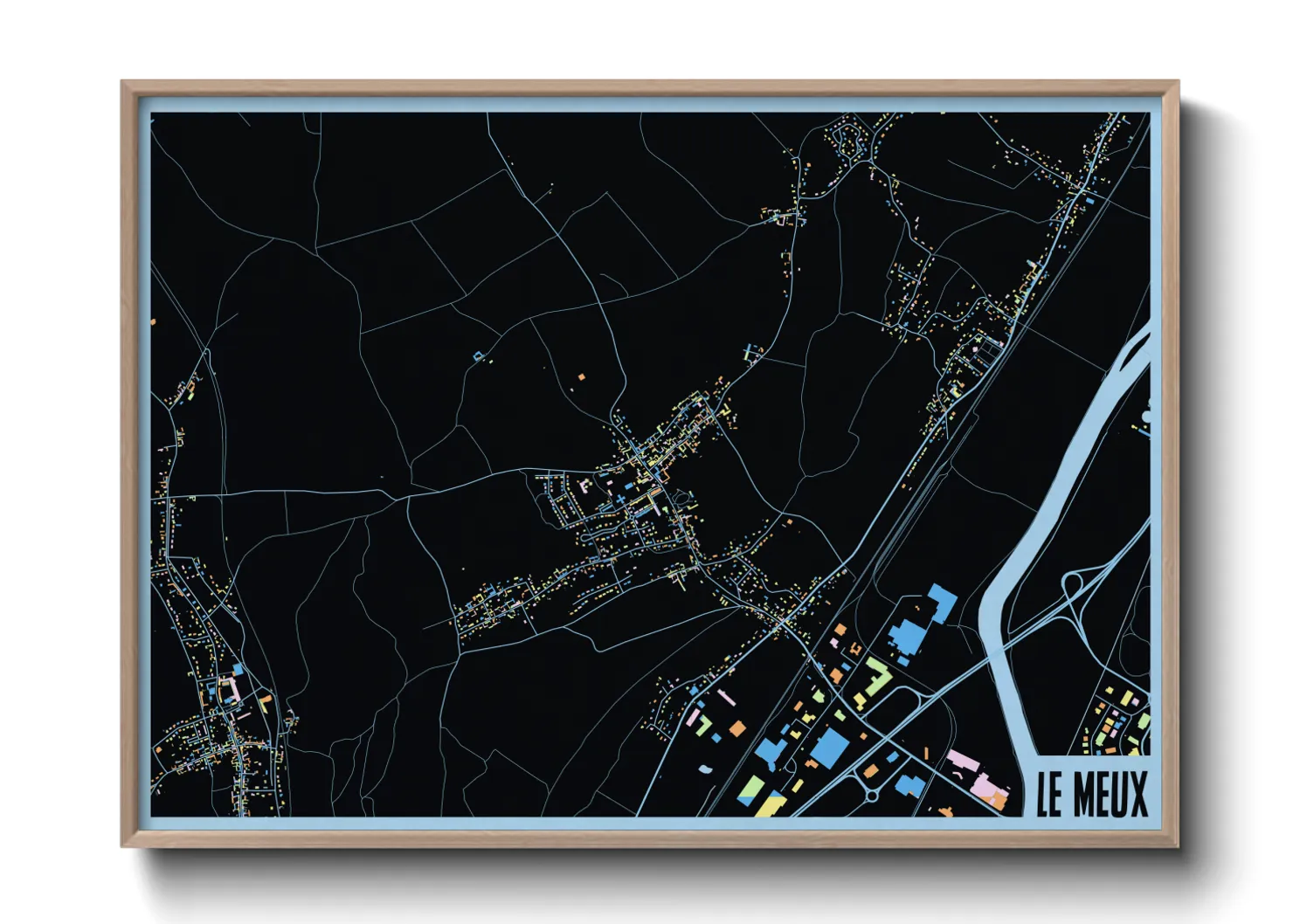 Une affiche de carte sur Le Meux