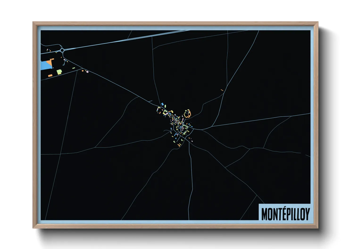 Une affiche de carte sur Montépilloy