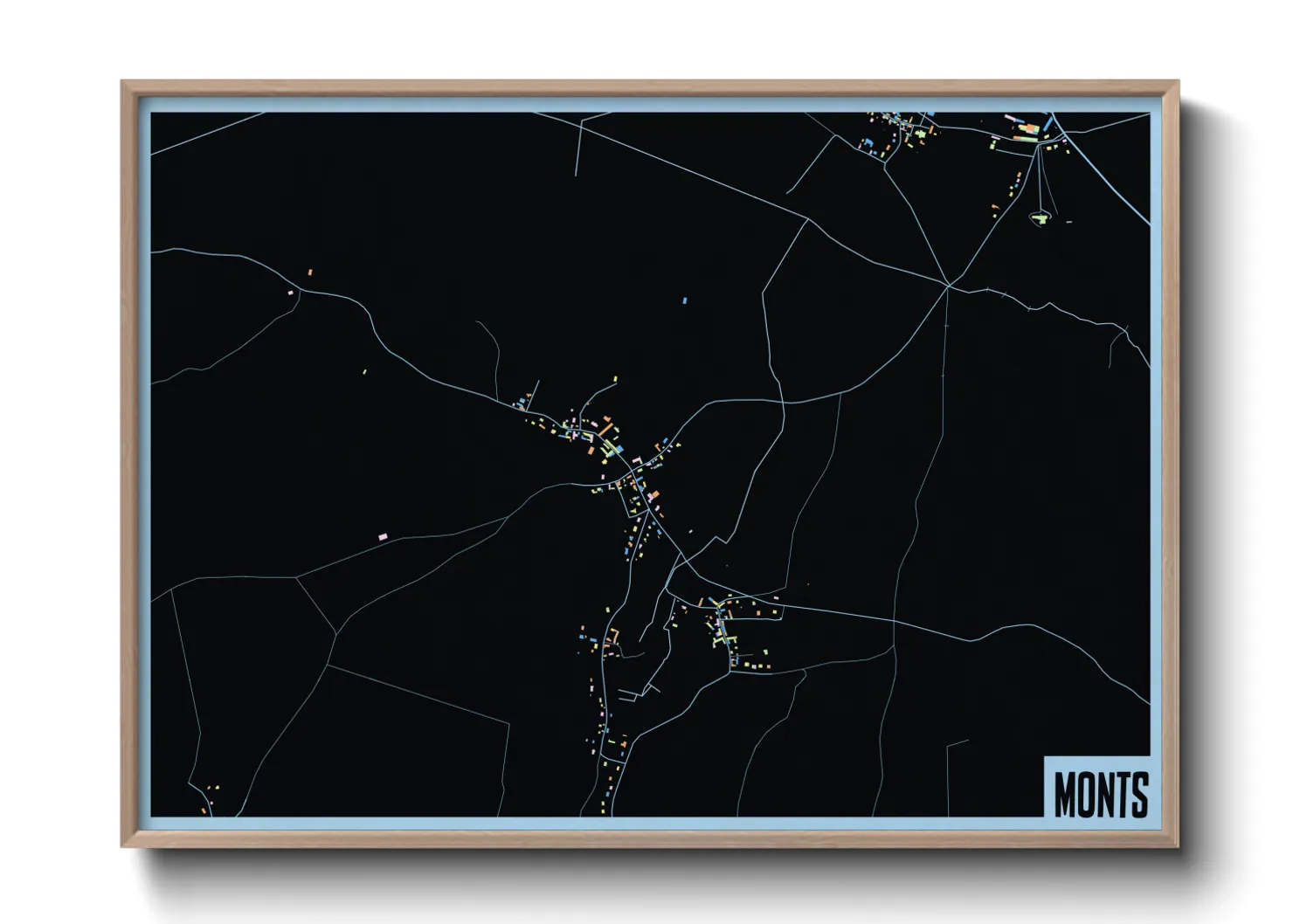 Une affiche de carte sur Monts