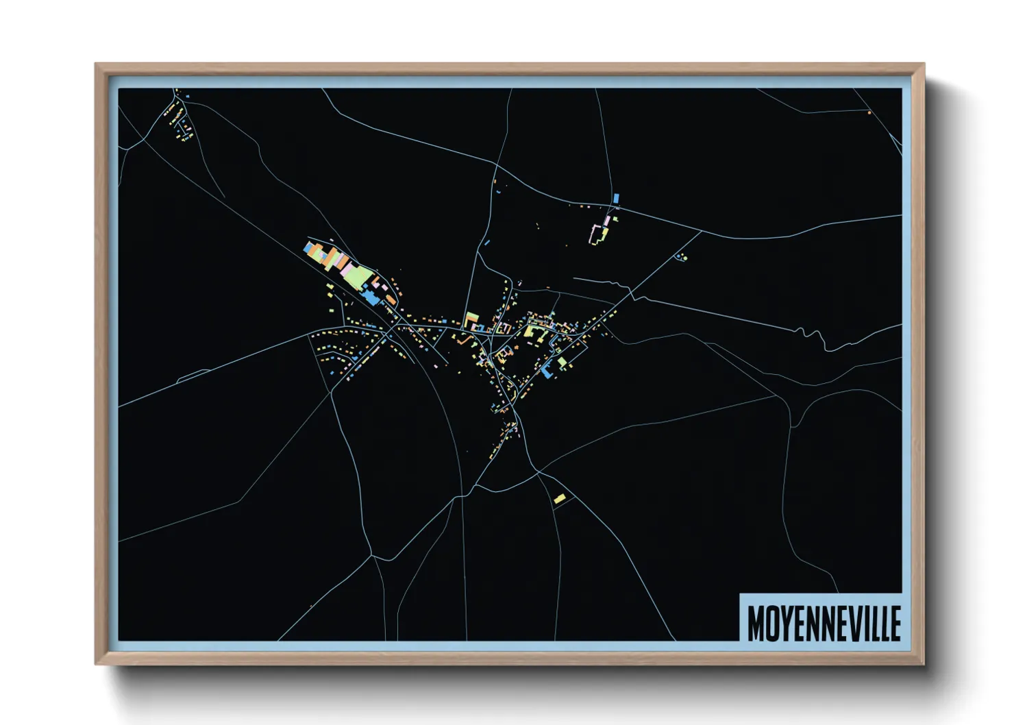 Une affiche de carte sur Moyenneville