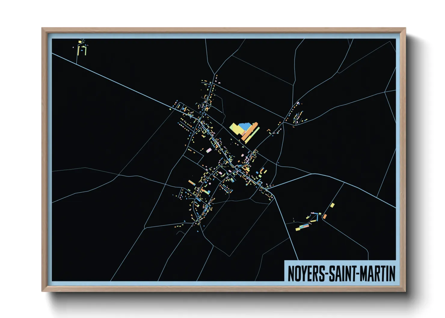 Une affiche de carte sur Noyers-Saint-Martin