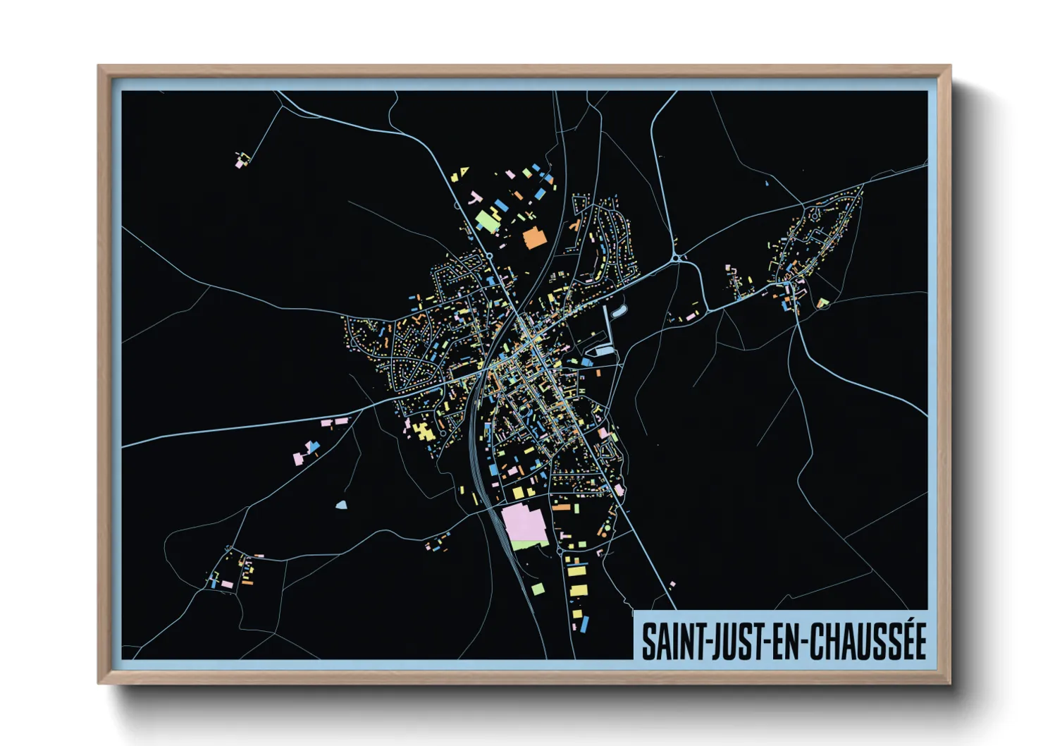 Une affiche de carte sur Saint-Just-en-Chaussée