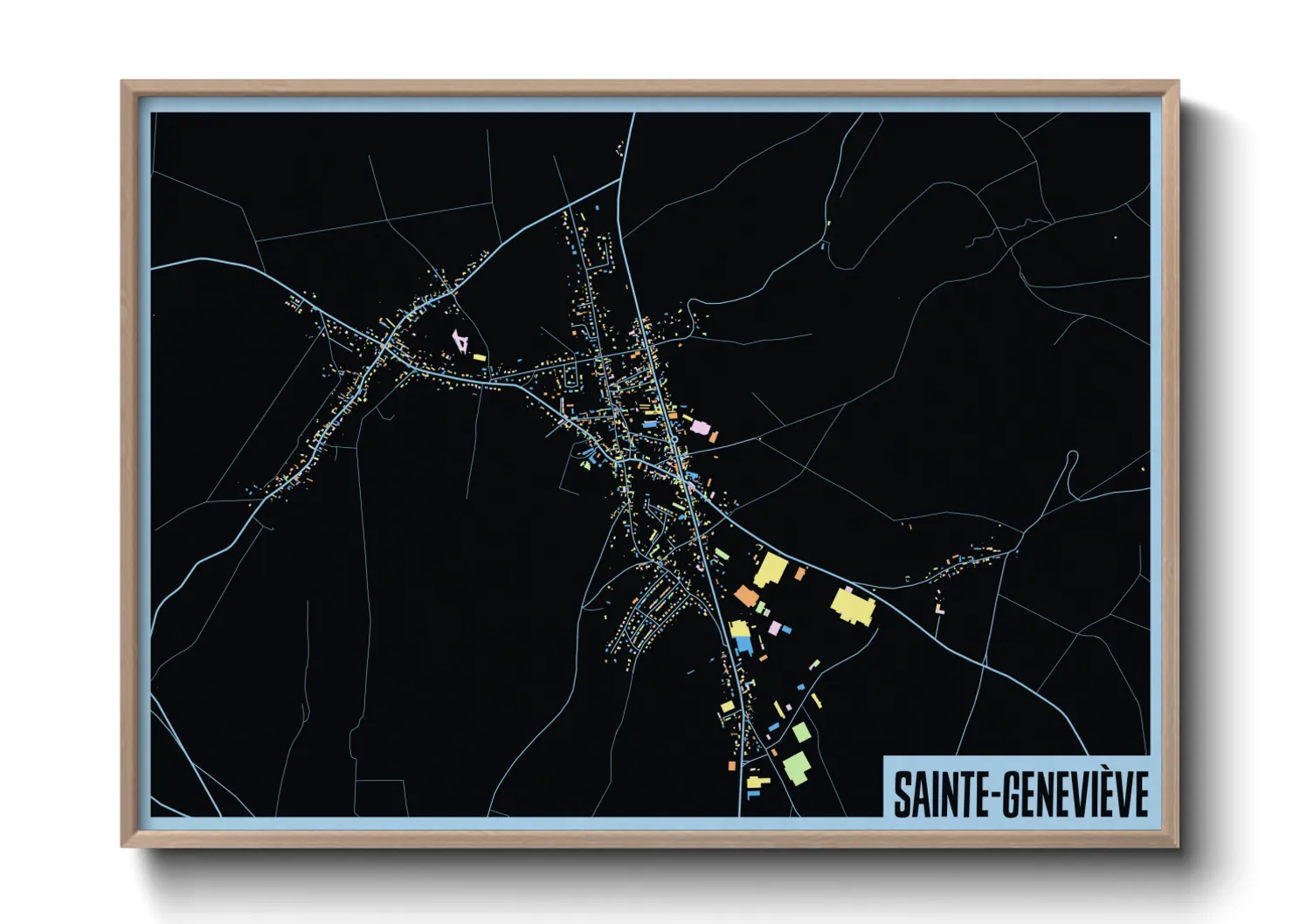 Une affiche de carte sur Sainte-Geneviève