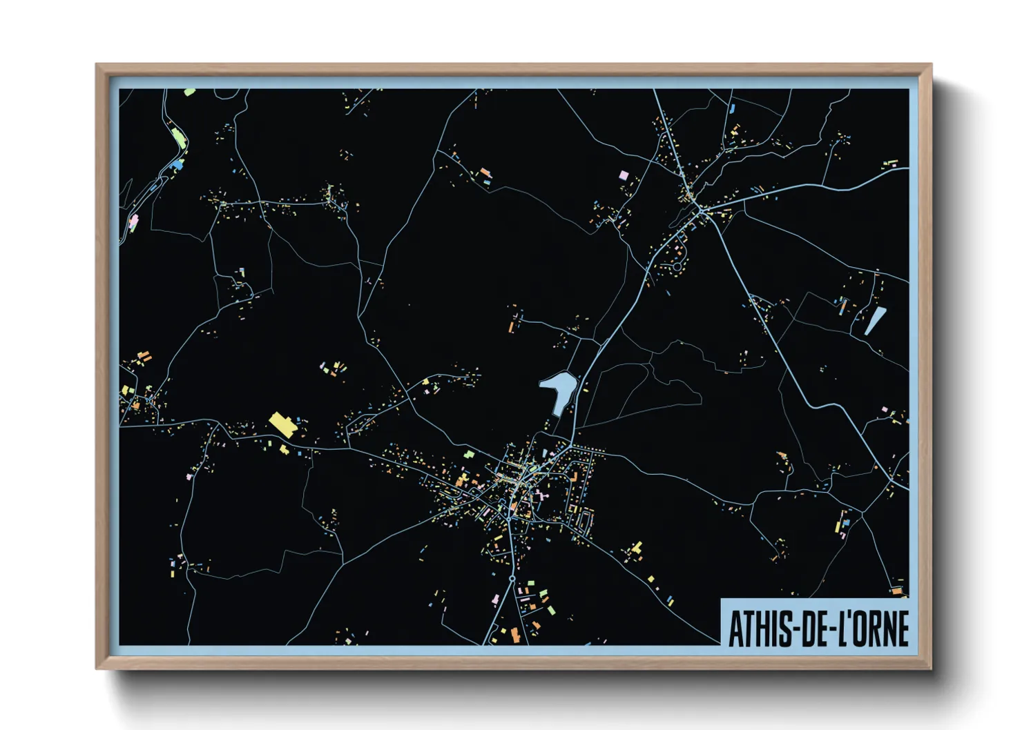 Une affiche de carte sur Athis-de-l'Orne