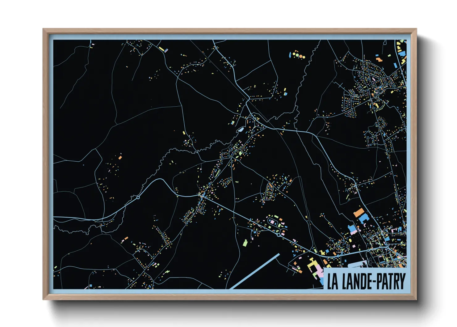 Une affiche de carte sur La Lande-Patry