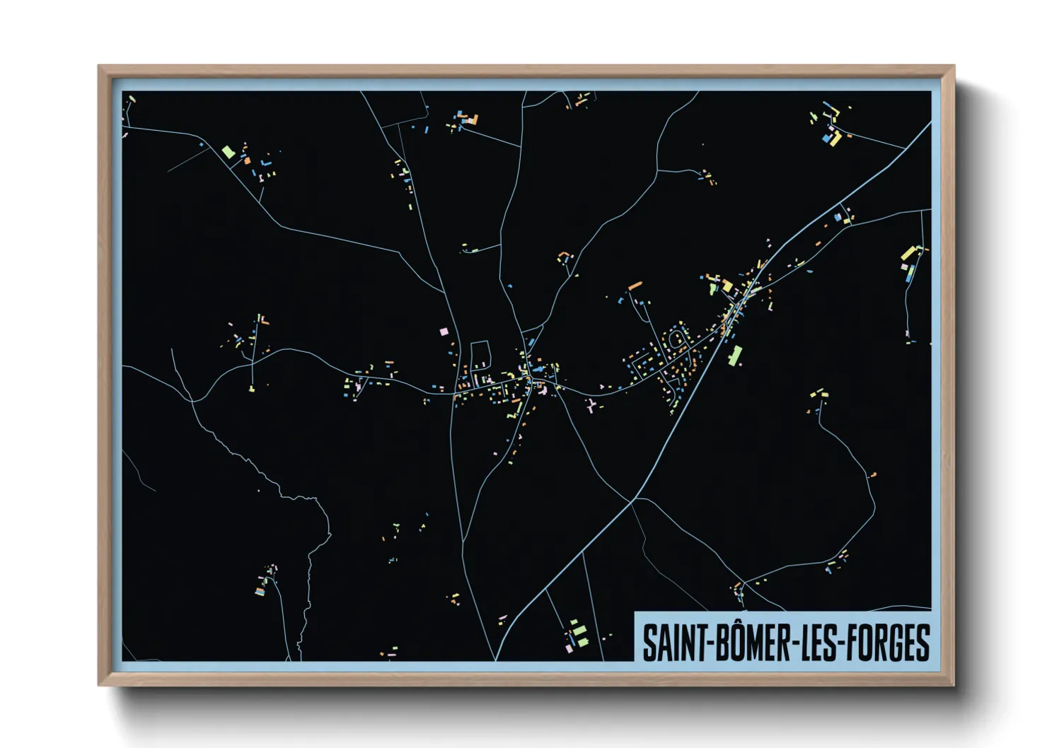Une affiche de carte sur Saint-Bômer-les-Forges