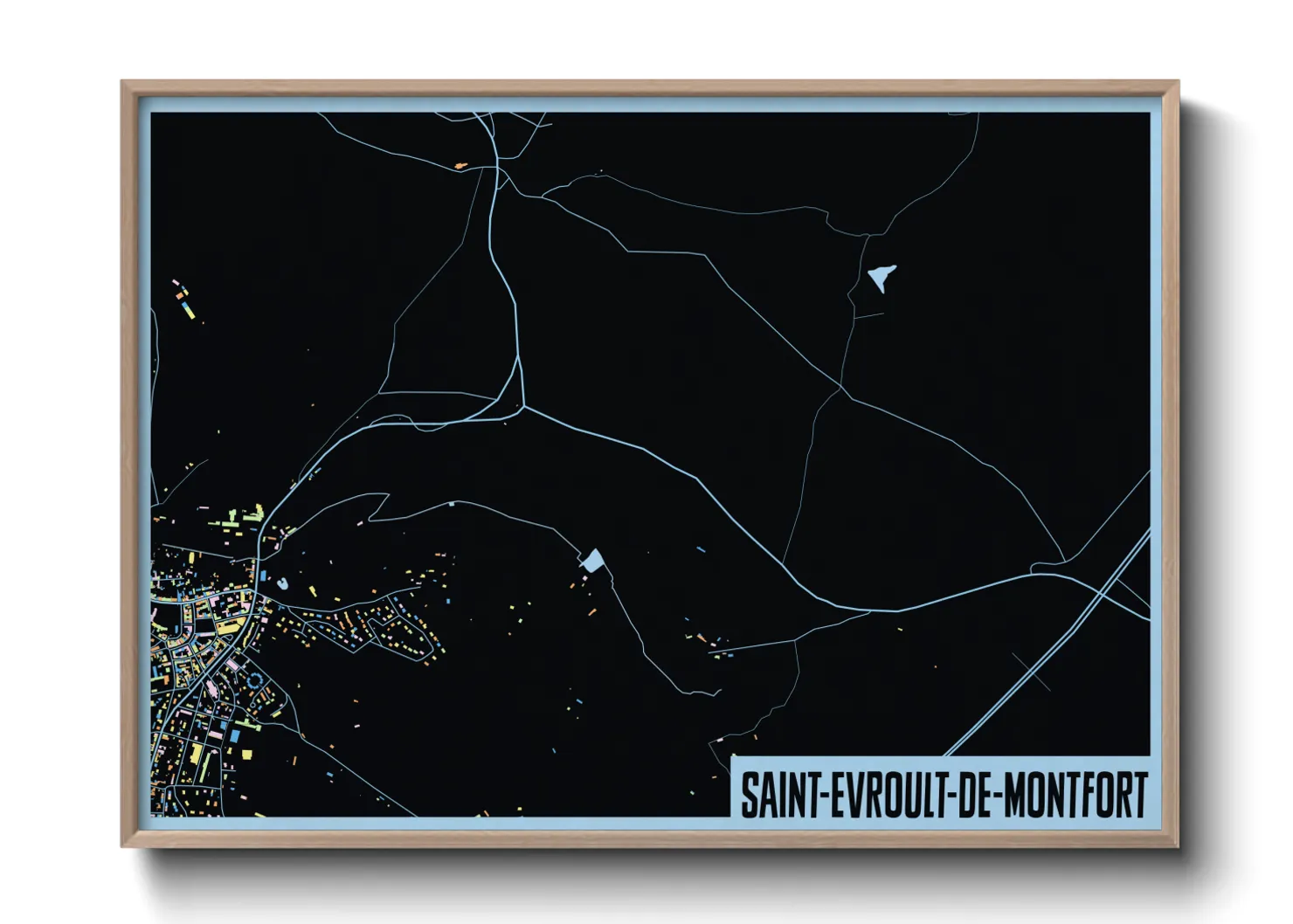 Une affiche de carte sur Saint-Evroult-de-Montfort