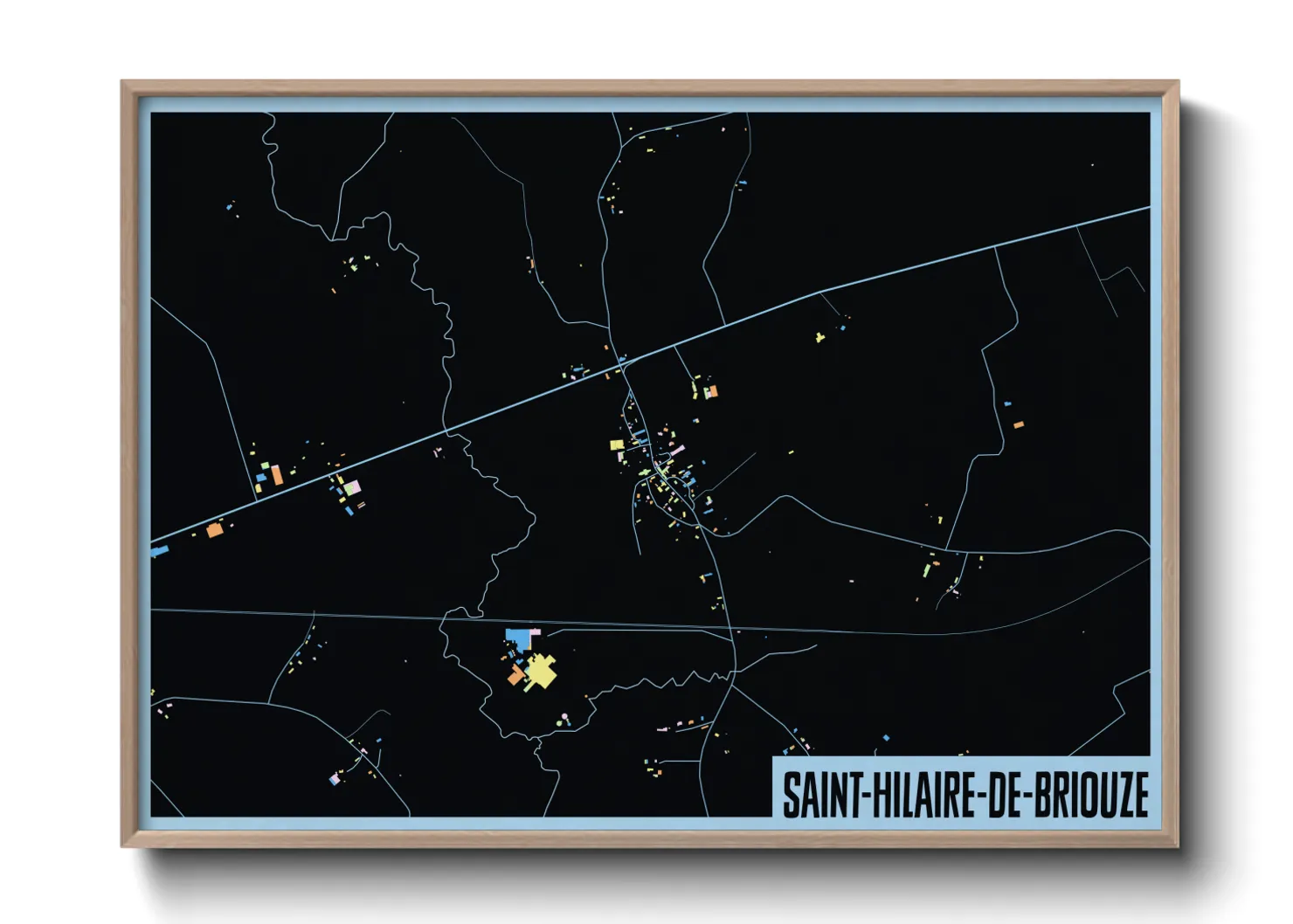 Une affiche de carte sur Saint-Hilaire-de-Briouze