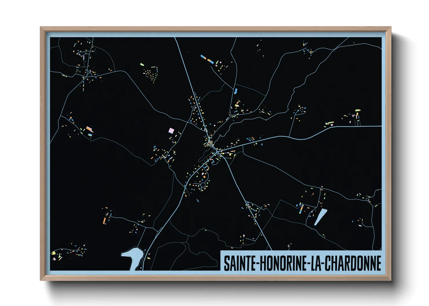 Une affiche de carte sur Sainte-Honorine-la-Chardonne