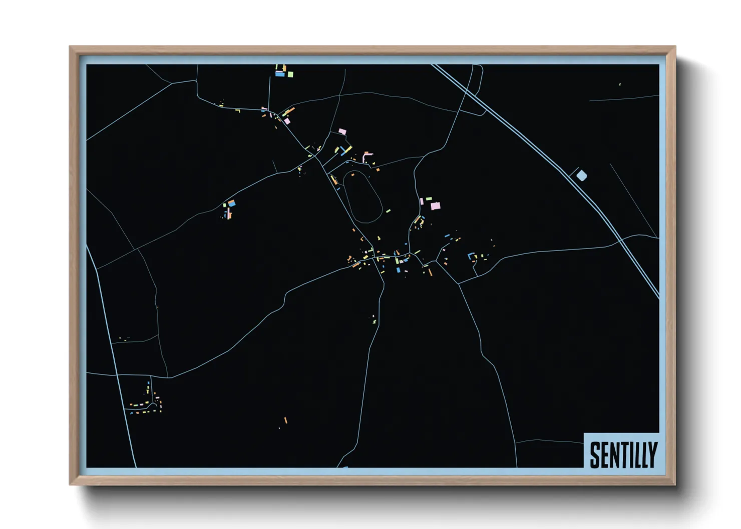 Une affiche de carte sur Sentilly