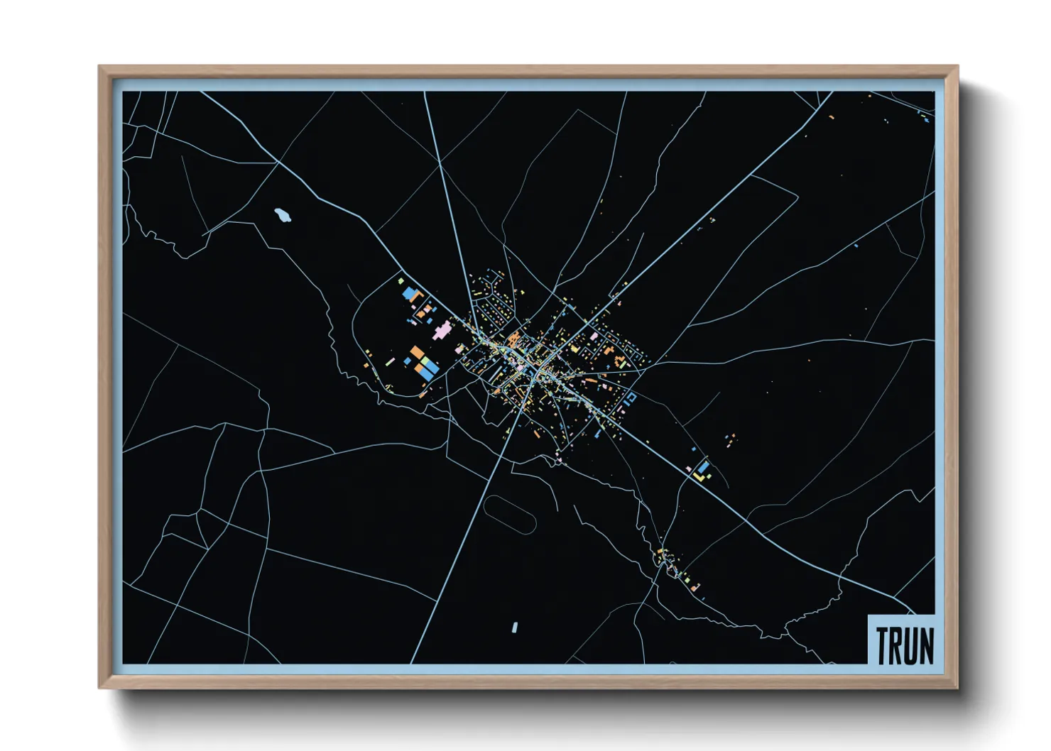 Une affiche de carte sur Trun