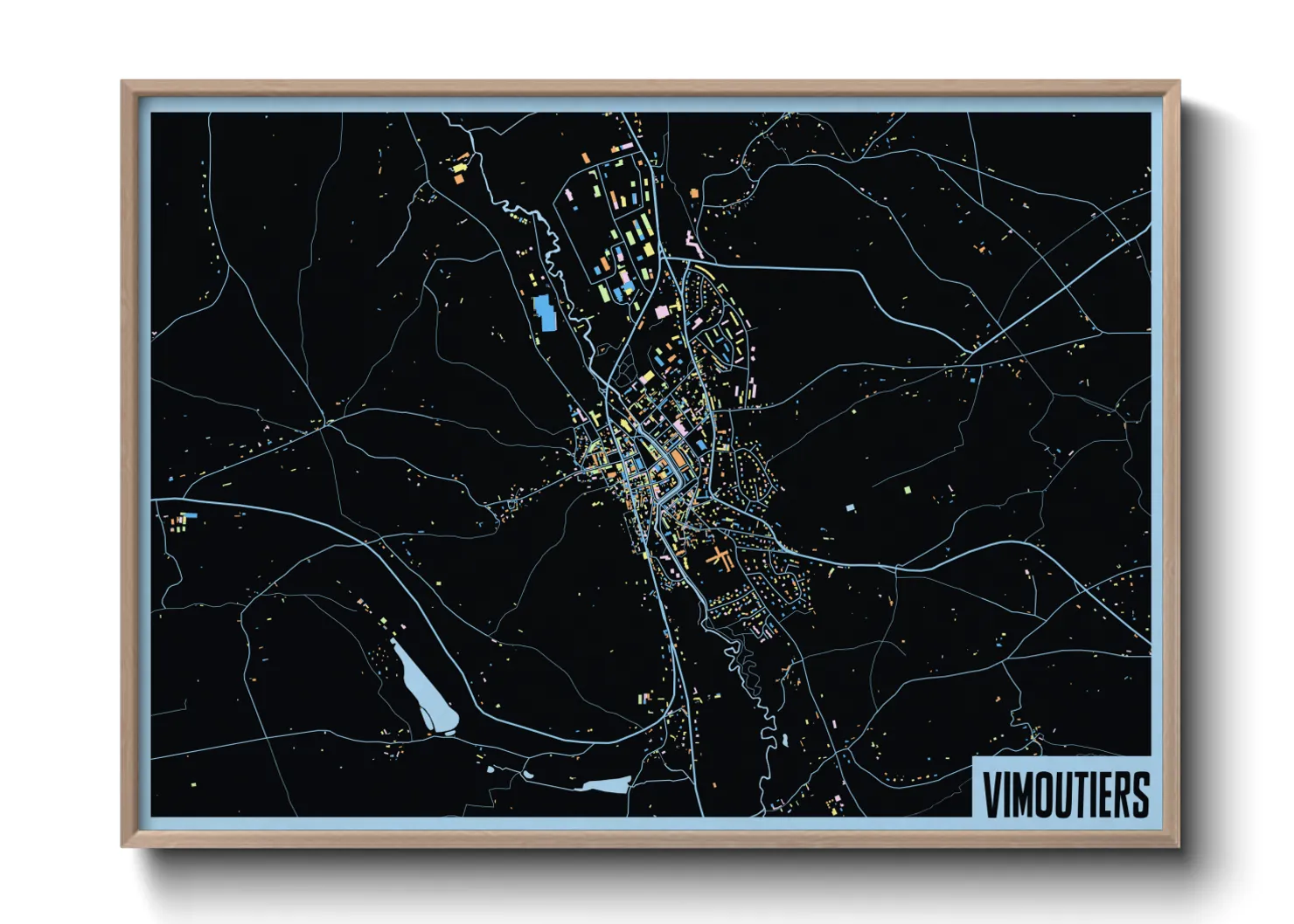 Une affiche de carte sur Vimoutiers