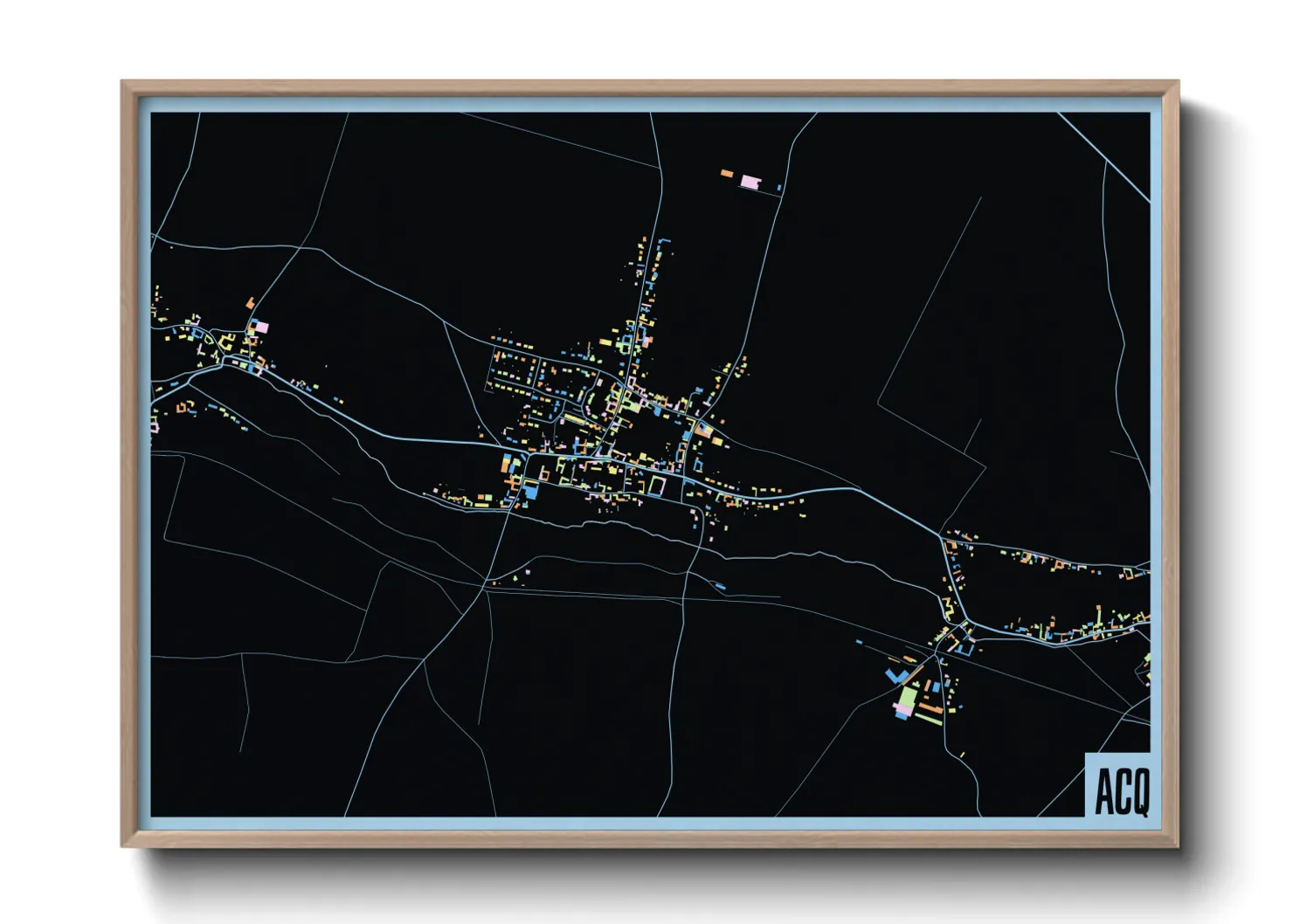 Une affiche de carte sur Acq