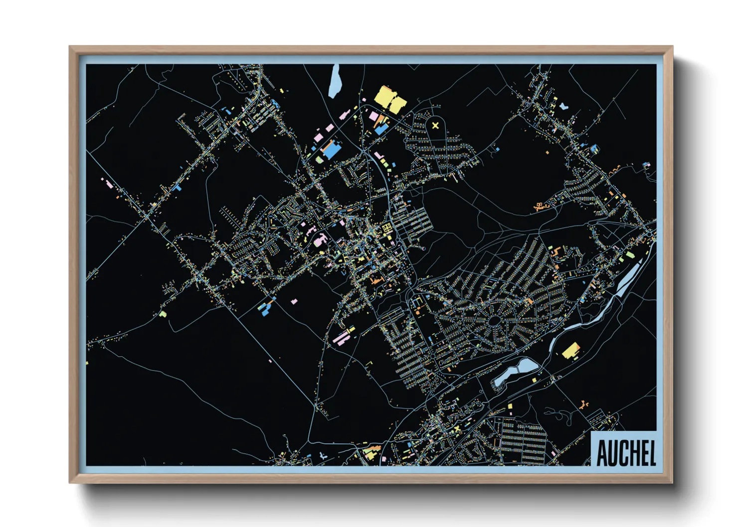 Une affiche de carte sur Auchel