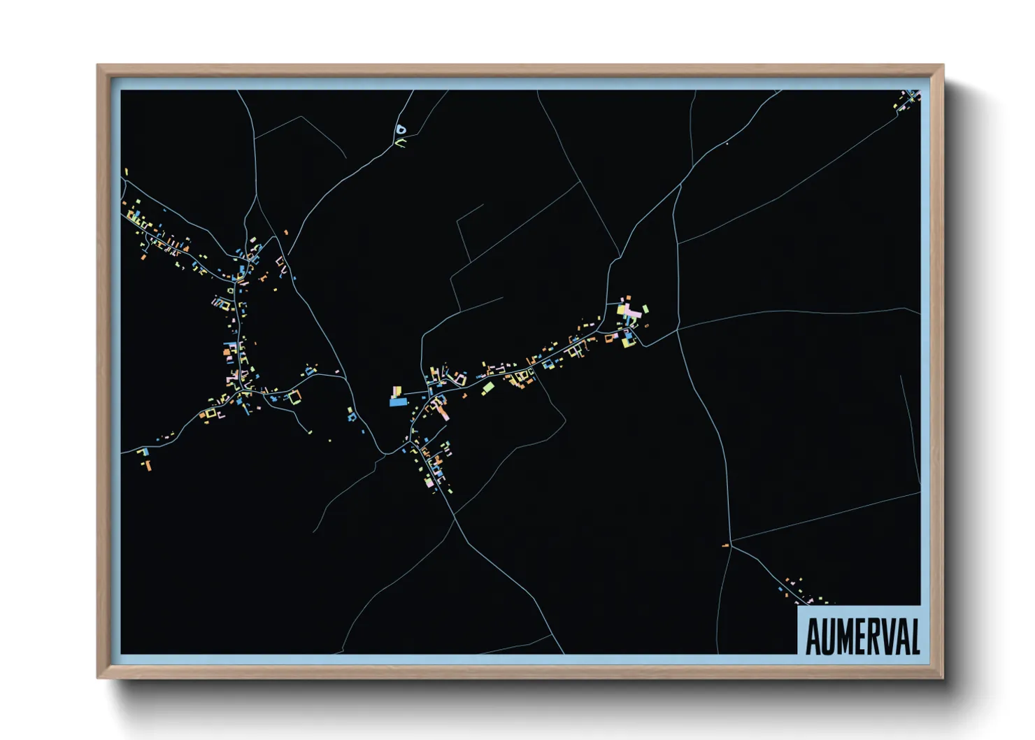 Une affiche de carte sur Aumerval