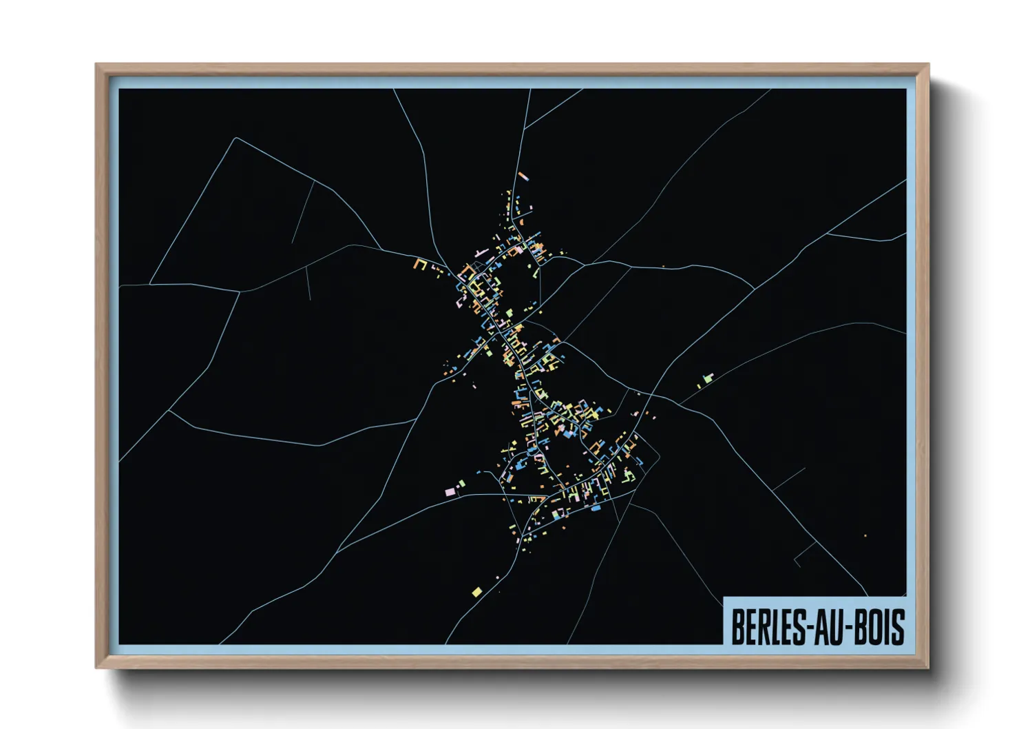 Une affiche de carte sur Berles-au-Bois