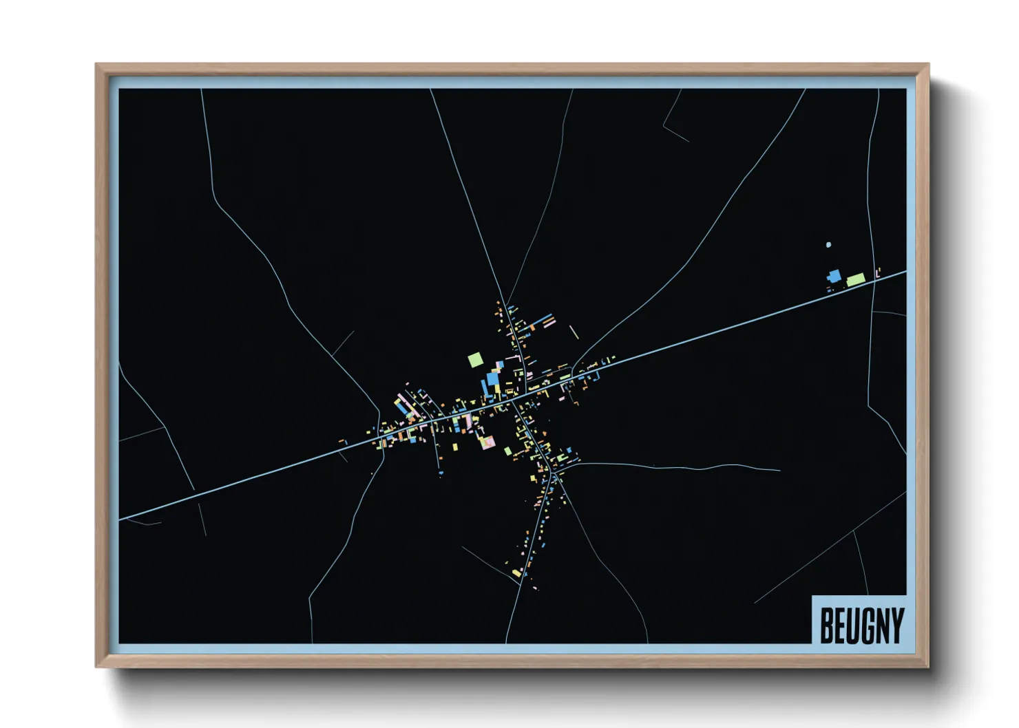 Une affiche de carte sur Beugny