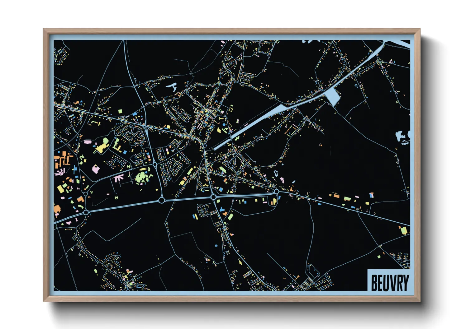 Une affiche de carte sur Beuvry