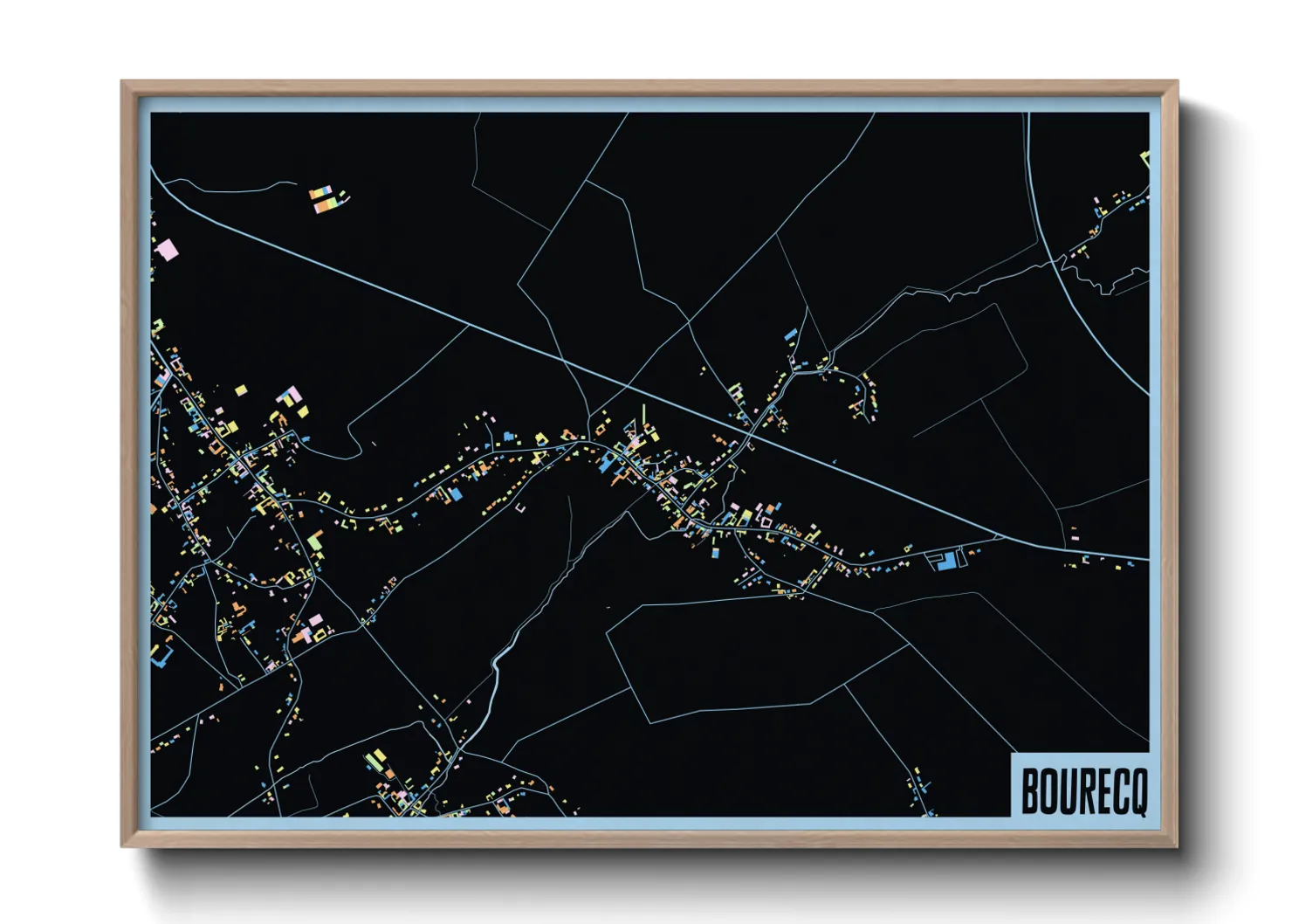 Une affiche de carte sur Bourecq