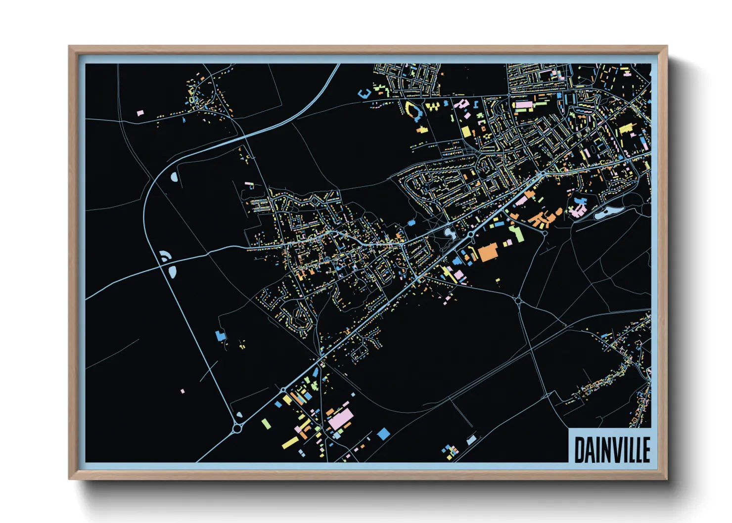 Une affiche de carte sur Dainville