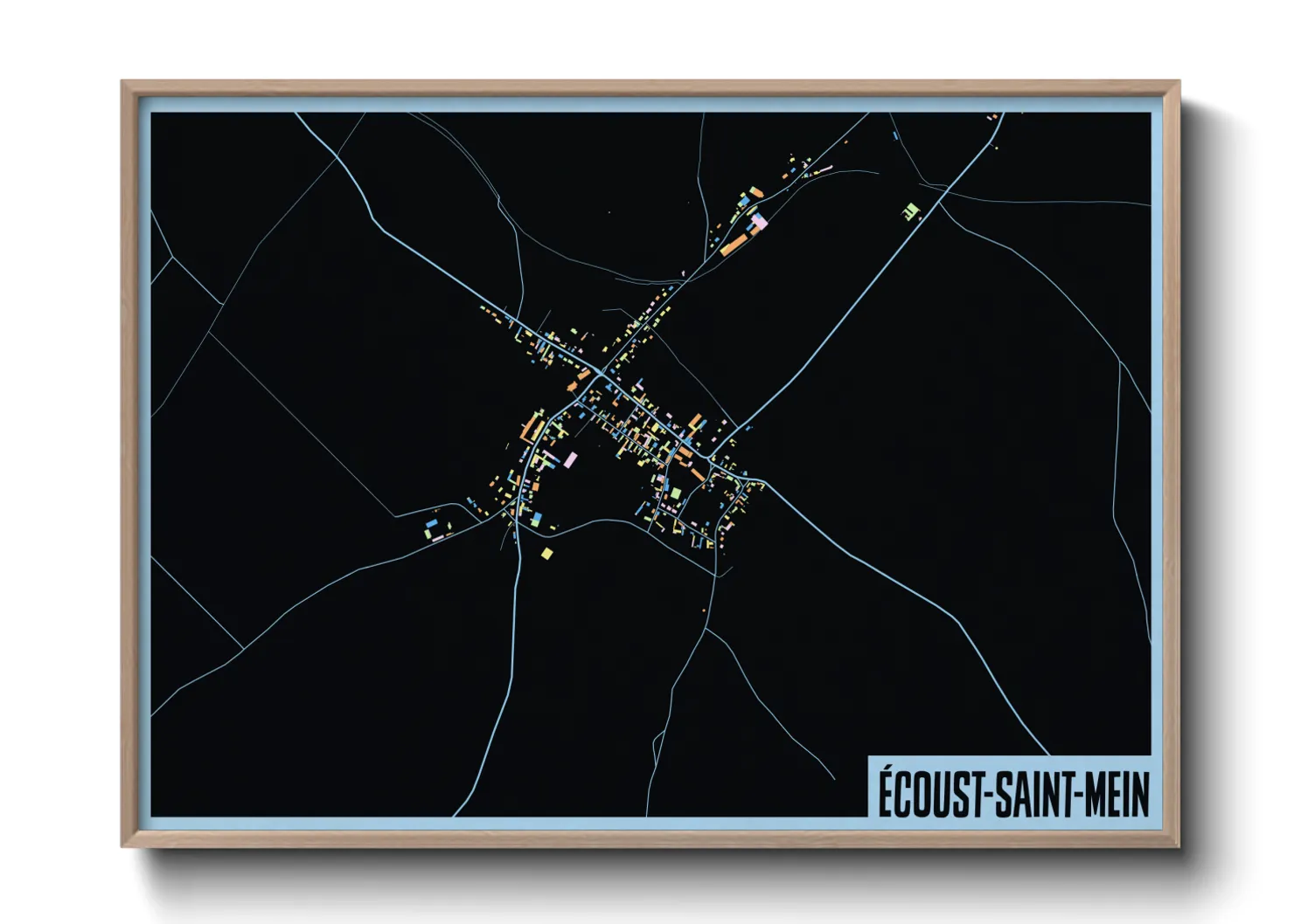 Une affiche de carte sur Écoust-Saint-Mein
