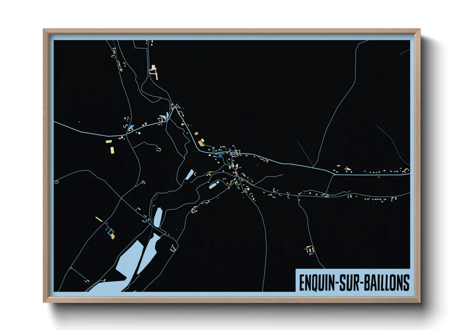Une affiche de carte sur Enquin-sur-Baillons