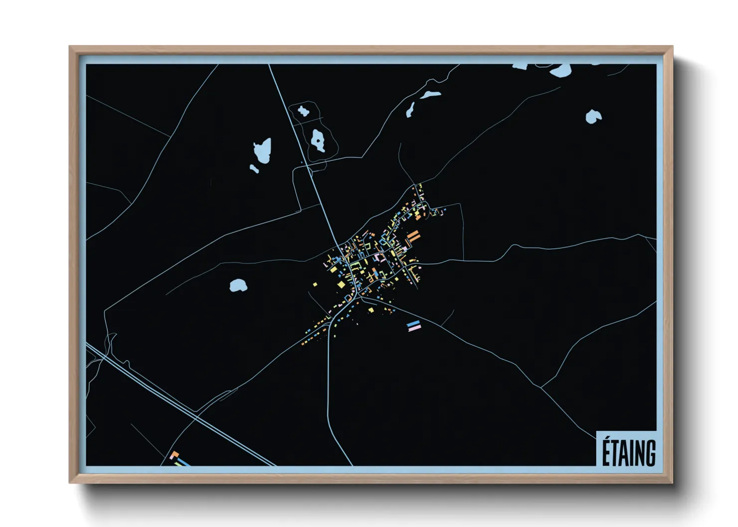 Une affiche de carte sur Étaing