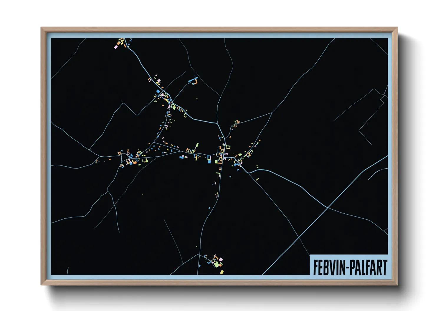 Une affiche de carte sur Febvin-Palfart
