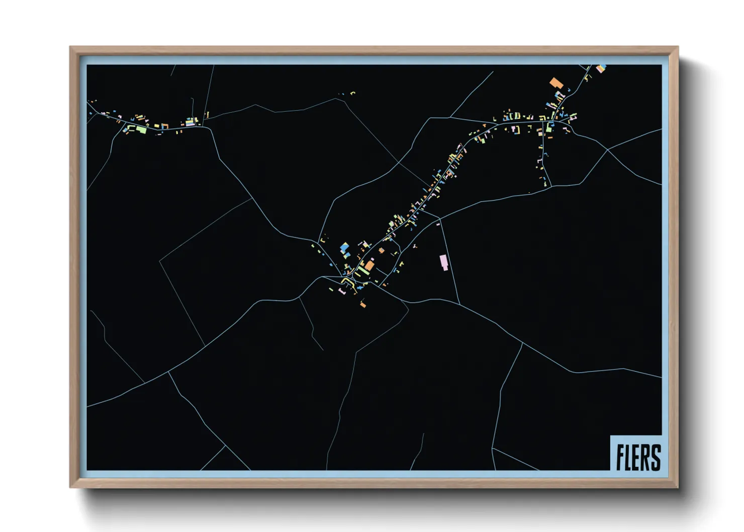 Une affiche de carte sur Flers