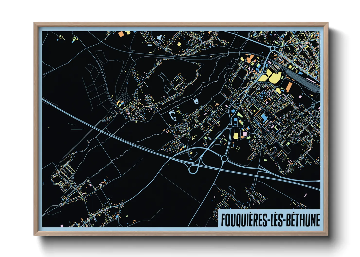 Une affiche de carte sur Fouquières-lès-Béthune