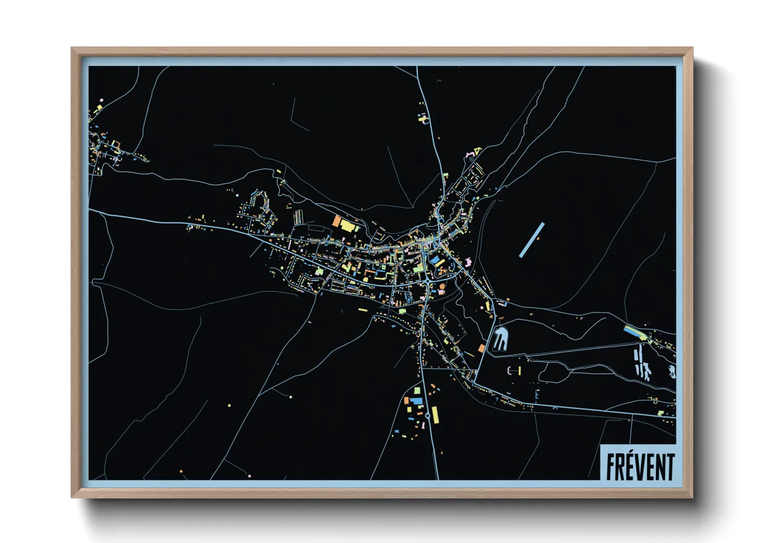 Une affiche de carte sur Frévent