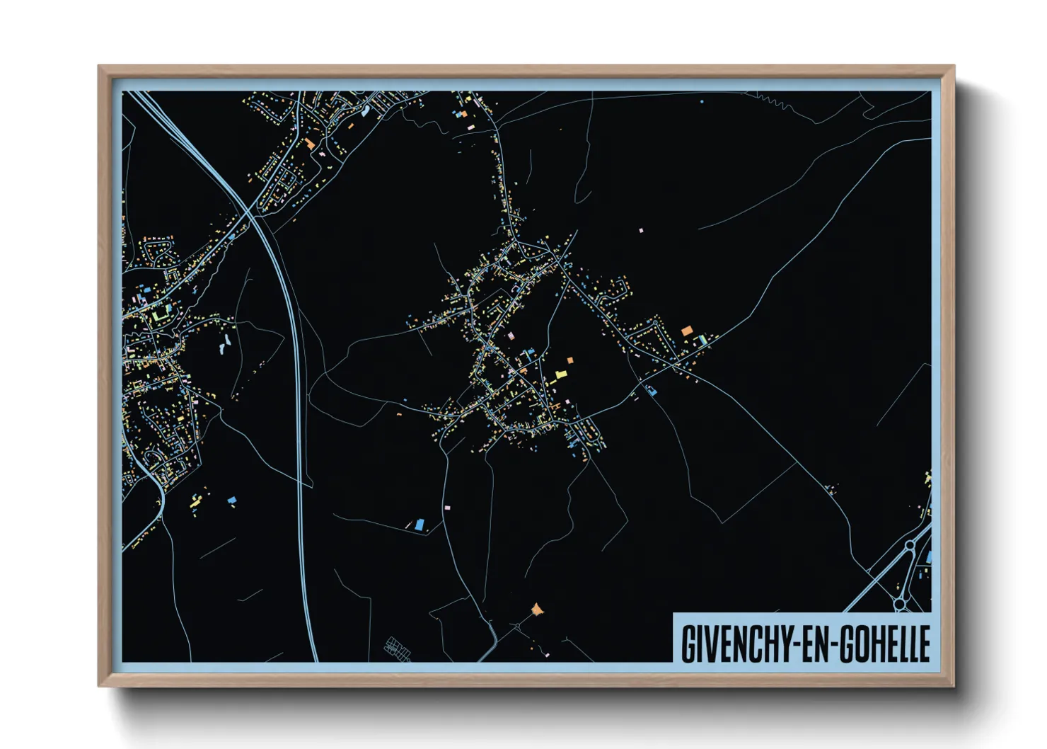 Une affiche de carte sur Givenchy-en-Gohelle