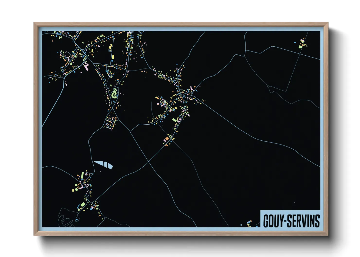 Une affiche de carte sur Gouy-Servins