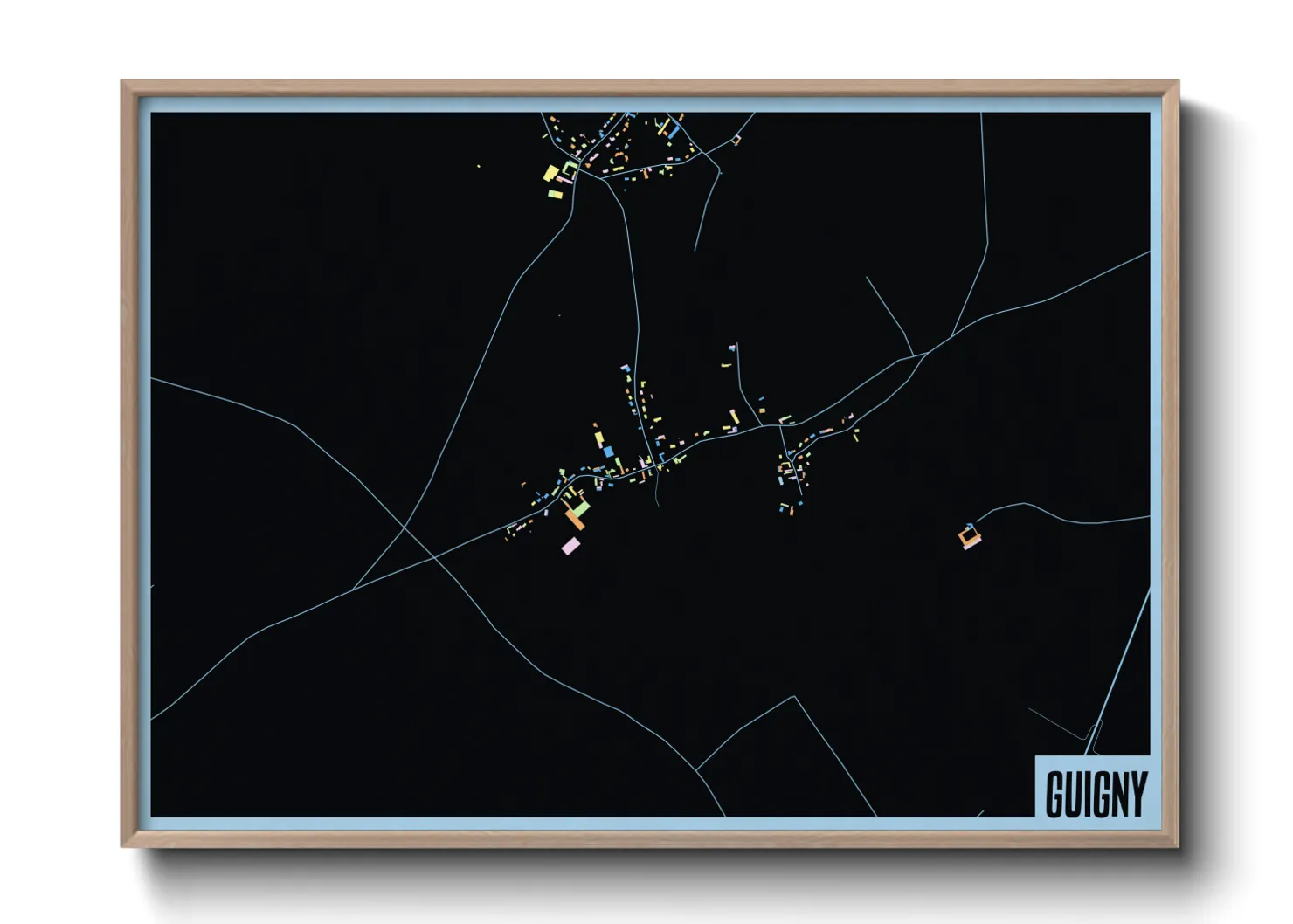 Une affiche de carte sur Guigny