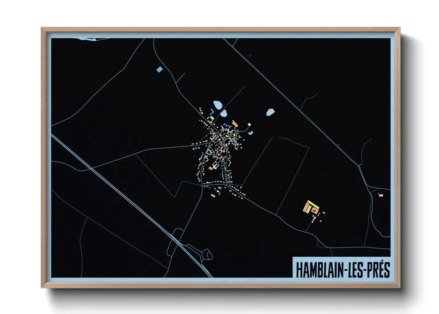 Une affiche de carte sur Hamblain-les-Prés