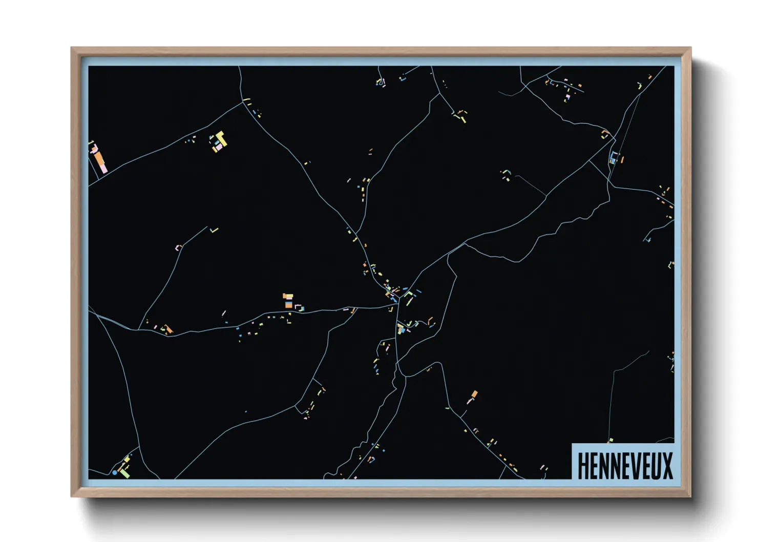 Une affiche de carte sur Henneveux